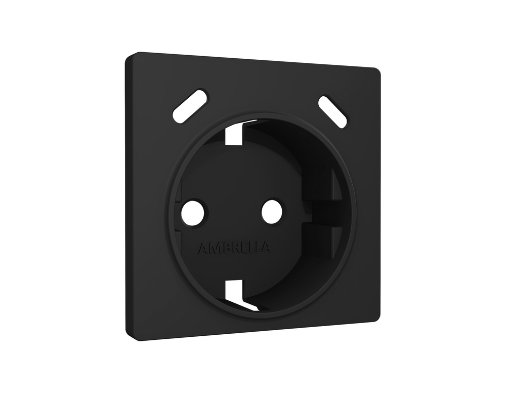 AP8105 Лицевая панель ALFA (Черный матовый) для электрической розетки с/з со шторками 2USB C+C QUANT