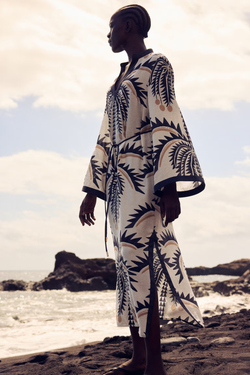 H&M Платье-туника с поясом, белый