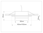 Светильник встраиваемый TN52422 BK/FR черный/белый матовый GX53 max 12W 105*105*45