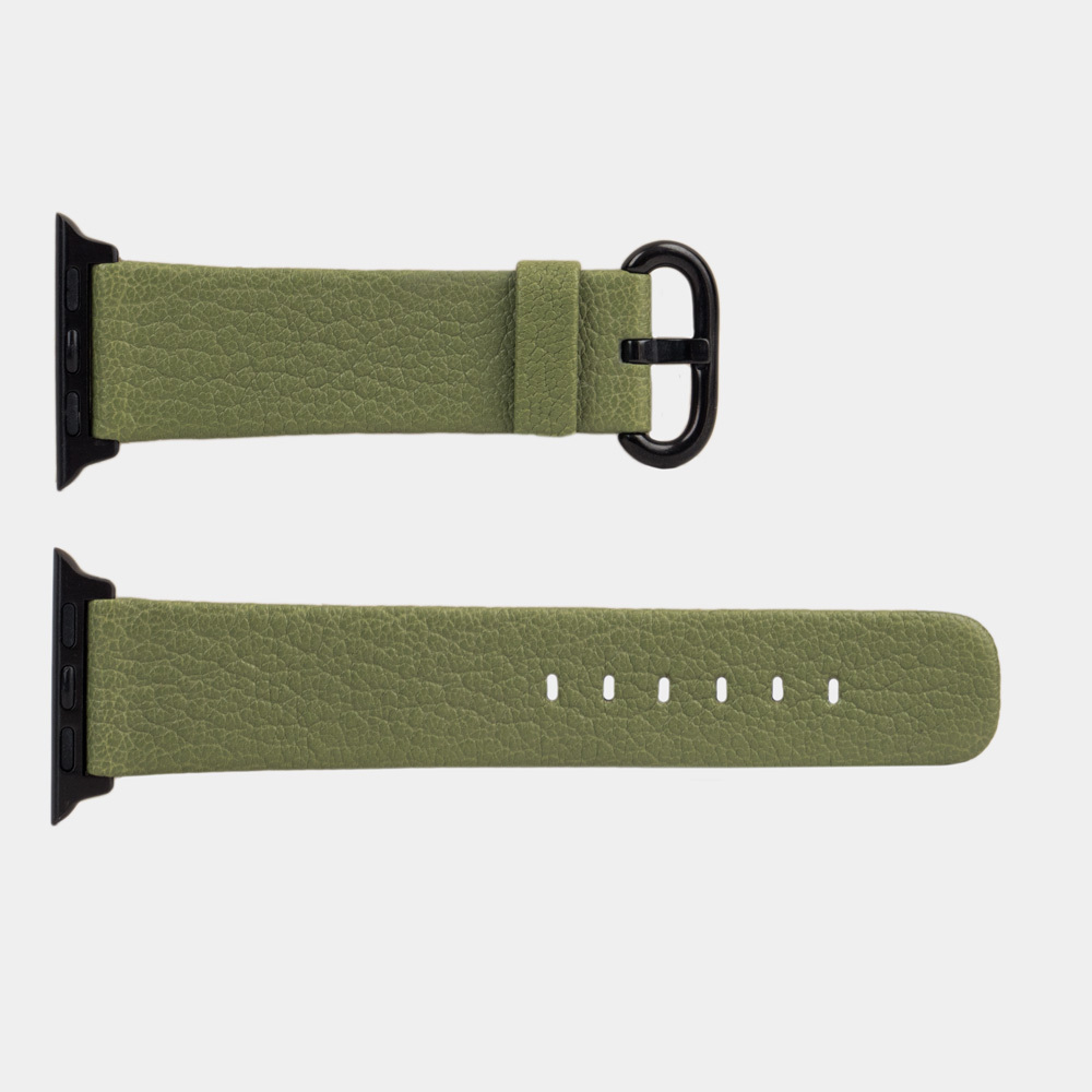 Ремешок кожаный для Apple Watch 40/41mm Classic зеленого цвета