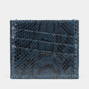 Картхолдер-визитница Carte из кожи питона синего цвета