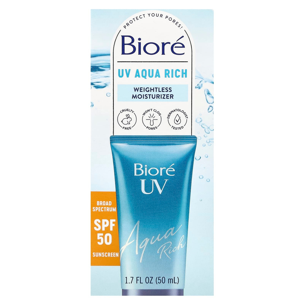 Biore, UV Aqua Rich, лёгкий увлажняющий крем, SPF 50, 50 мл (1,7 жидк. унции)