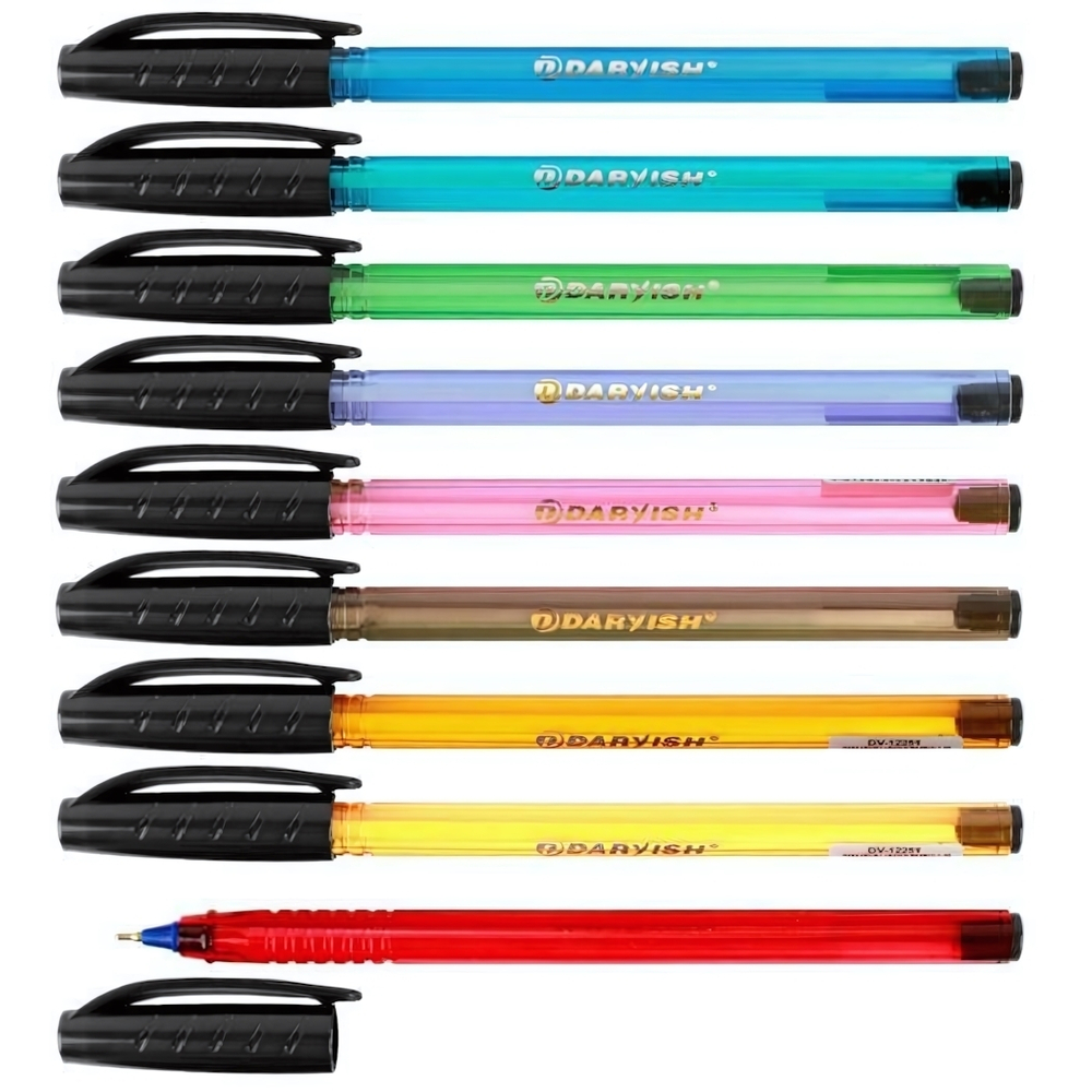 Ручка шарик. на масл.основе 0,7мм. синяя, корпус прозрачный цветной (Darvish)