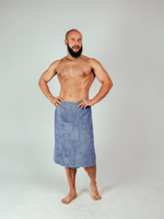 Килт махровый для бани лазурь