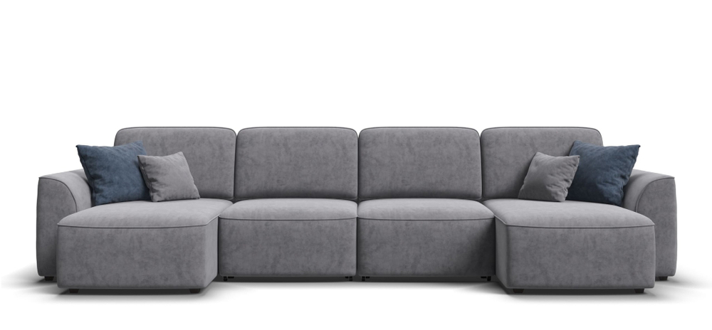 П-образный диван KING MODOOL Велюр Royal агат