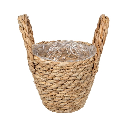 Кашпо плетеное "Сафари" с ручками, Д165 Ш165 В140, натуральный Lishan-07 XS