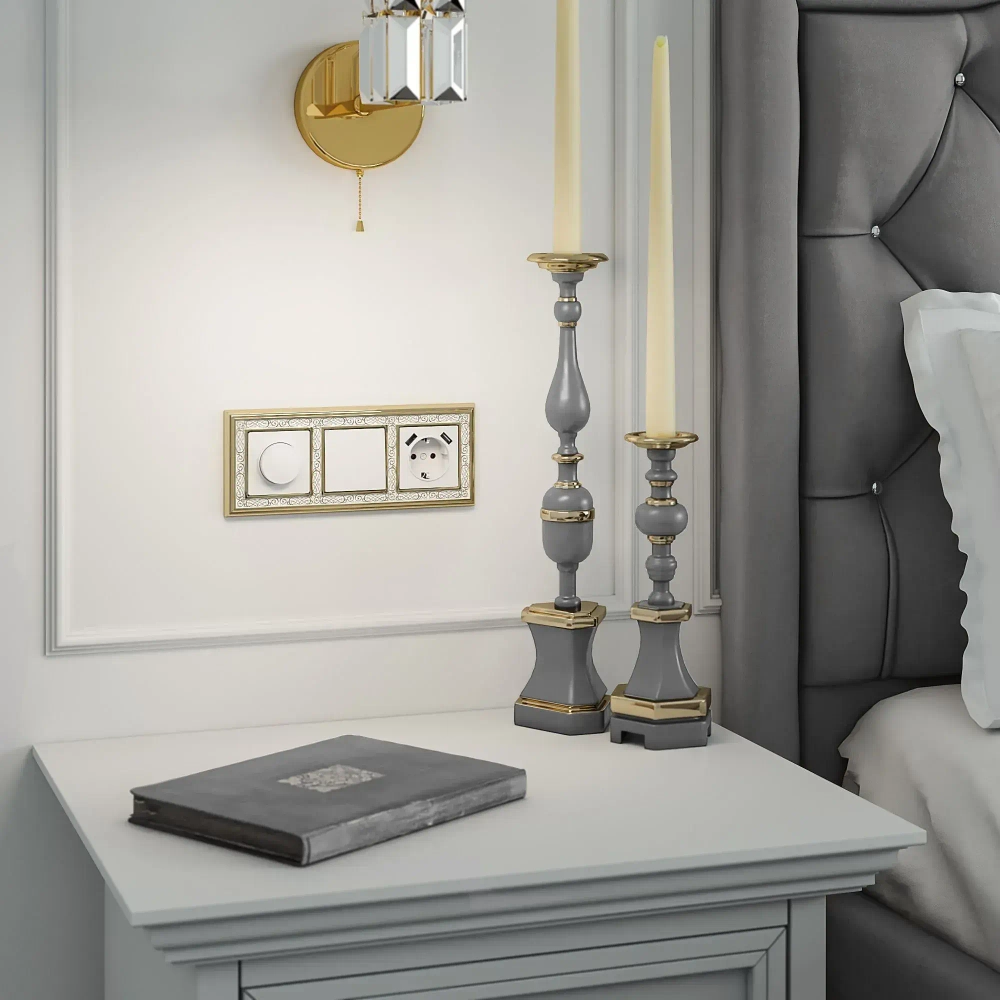 Выключатель одноклавишный проходной (белый глянцевый) W1112001