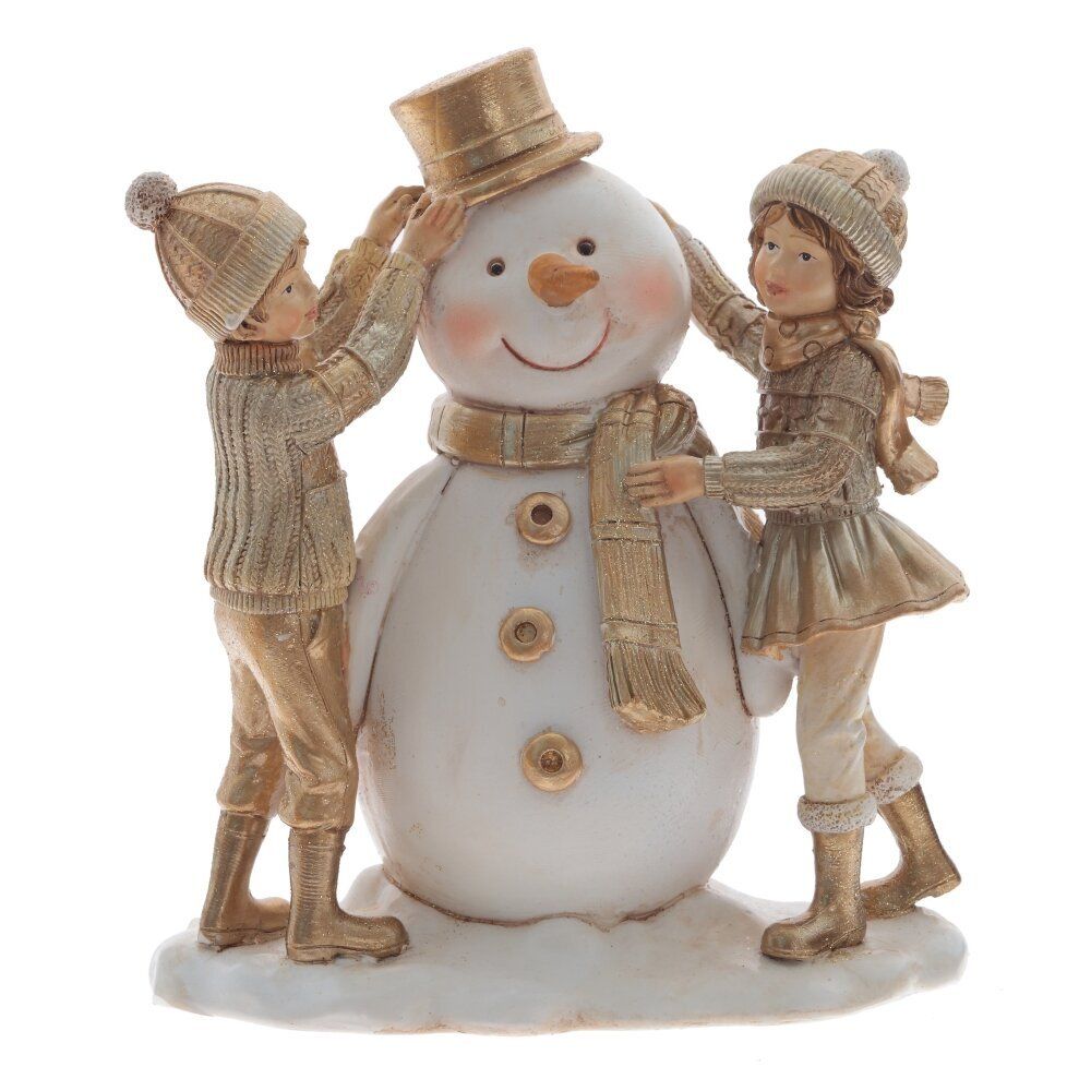 GAEM Фигурка декоративная "Снеговик и дети", L14 W8 H17,5 см