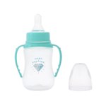 Бутылочка для кормления "Наше сокровище"150 мл приталенная, с ручками, цвет бирюзовый 2969886