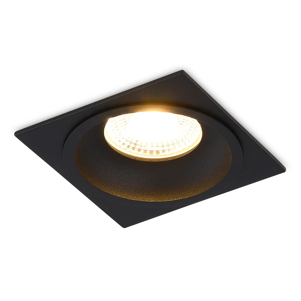 Светильник встраиваемый CRATER,  10W,  876Lm,  3000K,  D82хH40мм,  IP44,  черный