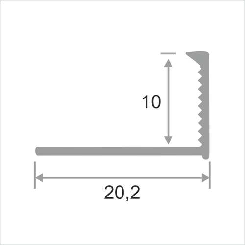 Алюминиевый Г-образный профиль ПО-4540 2700 мм