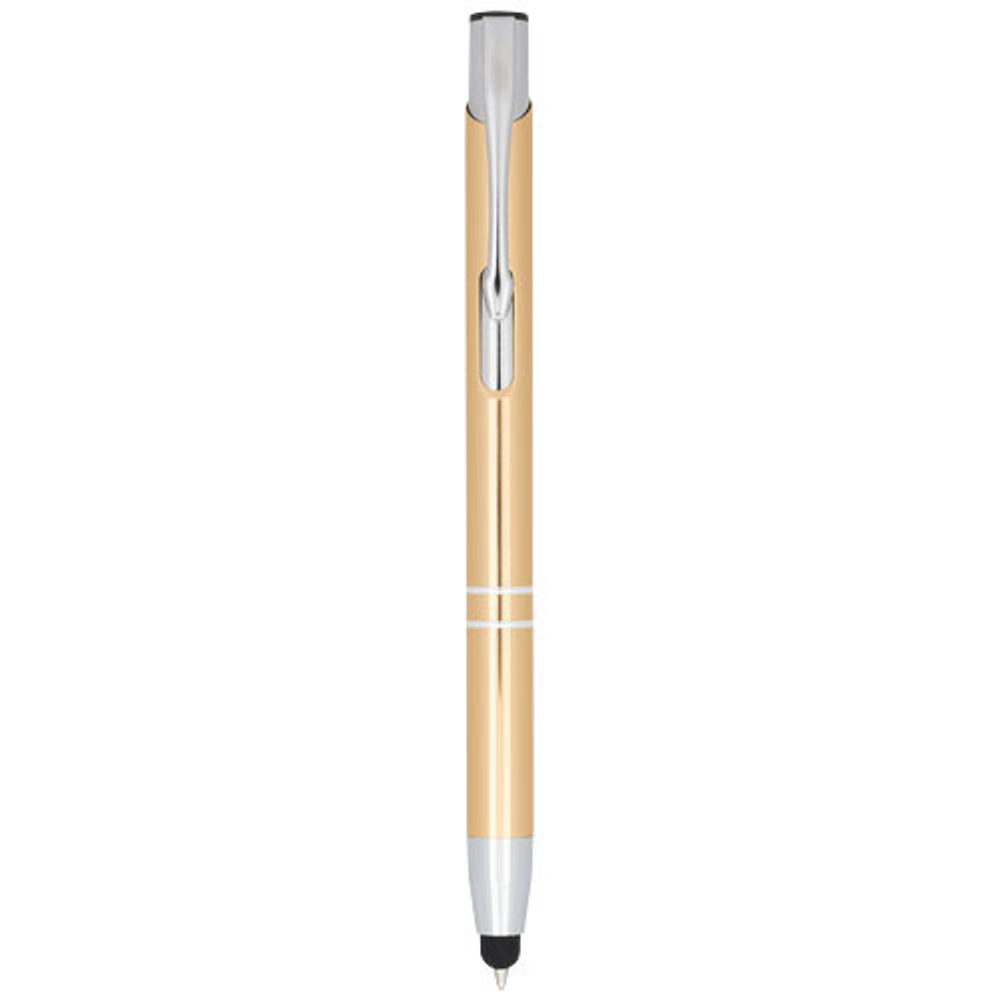 Шариковая кнопочная ручка-стилус Moneta из анодированного алюминия