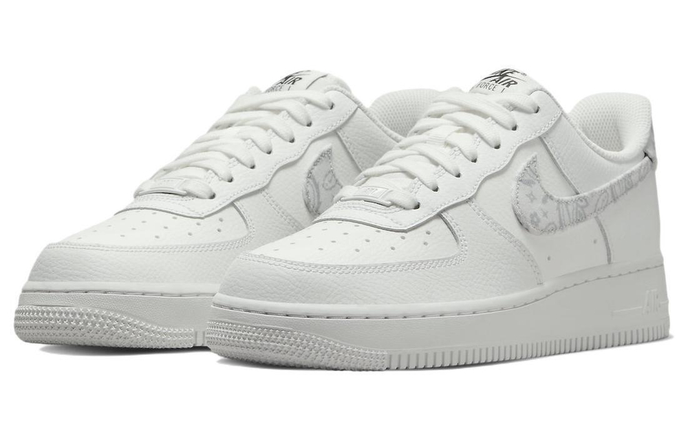 Nike Air Force 1 Low '07 ESS "White Paisley" Classic Anti-Skid Wear Low Plate Shoes Women's White Grey