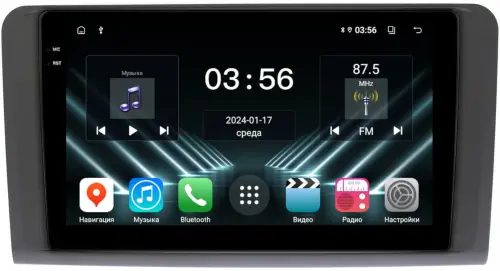 Магнитола для Mercedes-Benz GL X164, ML W164 2005-2012 (рамка матовая) - FarCar S280 монитор 9.5" IPS на Android 13, CarPlay