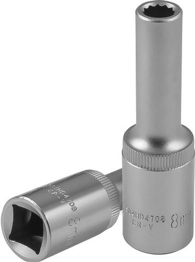 S04HD4708 Головка торцевая глубокая 12-гранная 1/2"DR, 8 мм