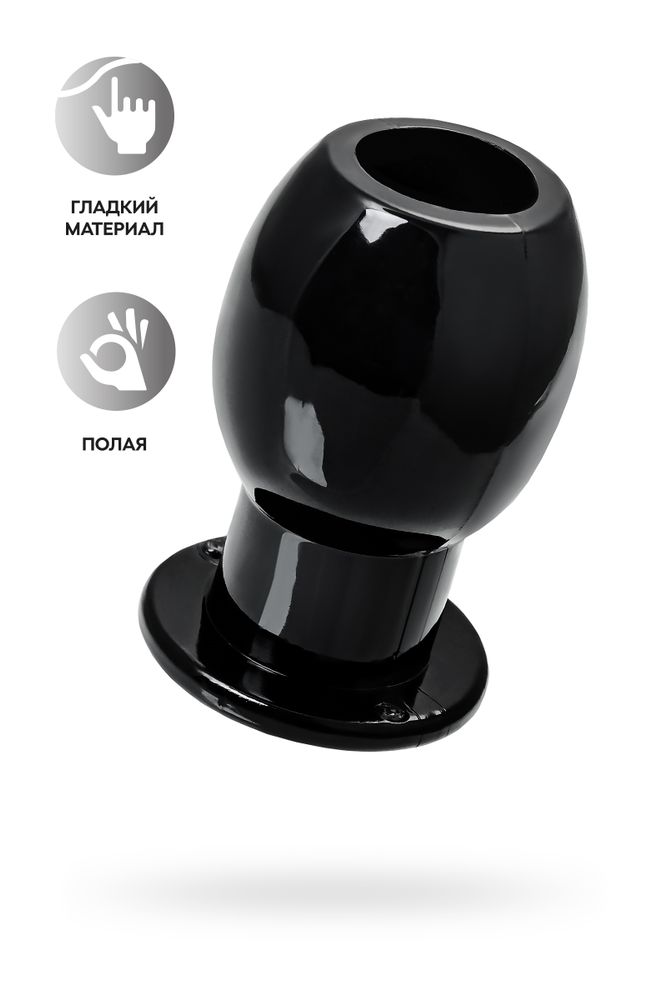 Анальная втулка c тоннелем черная 7,5 см
