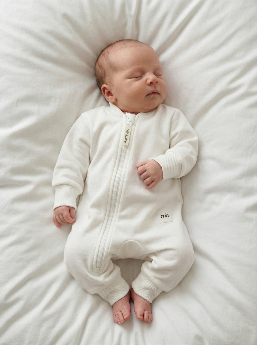 Комбинезон из футера без начеса, Молочный