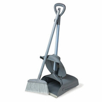 Совок для мусора КОМПЛЕКТ щетка + 2 рукоятки по 94 см, закрывающаяся крышка ЛОВУШКА, серый LAIMA PROFESSIONAL, 601508