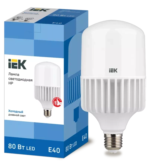 Лампа светодиодная HP 80Вт 230В 6500К Е40 IEK LLE-HP-80-230-65-E40