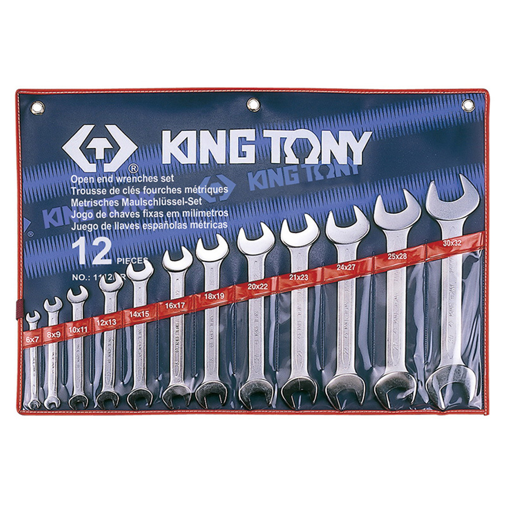 KINGTONY (1112MR) Набор рожковых ключей, 6-32 мм, 12 предметов