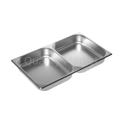 Гастроемкость Luxstahl из нержавеющей стали 530х325х65 мм двухсекционная