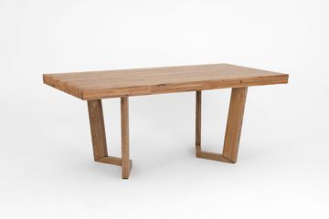 Стол Крафт-Т (дуб/нога светлый дуб с черной патиной/столешница светлый дуб б/т)