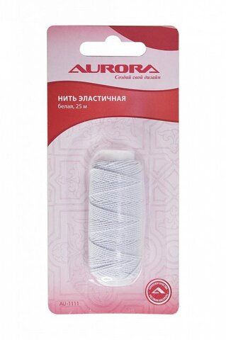 Нить эластичная (резинка) 25 м, цвет белый Aurora