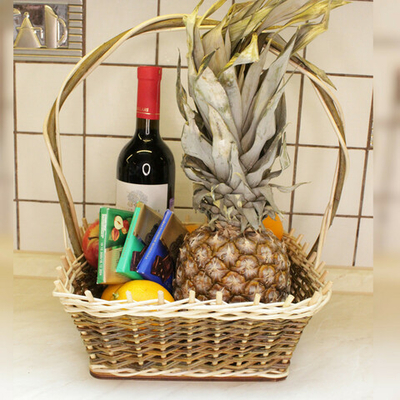 Корзина квадратная подарочная для цветов, фруктов, 30х30х37 см