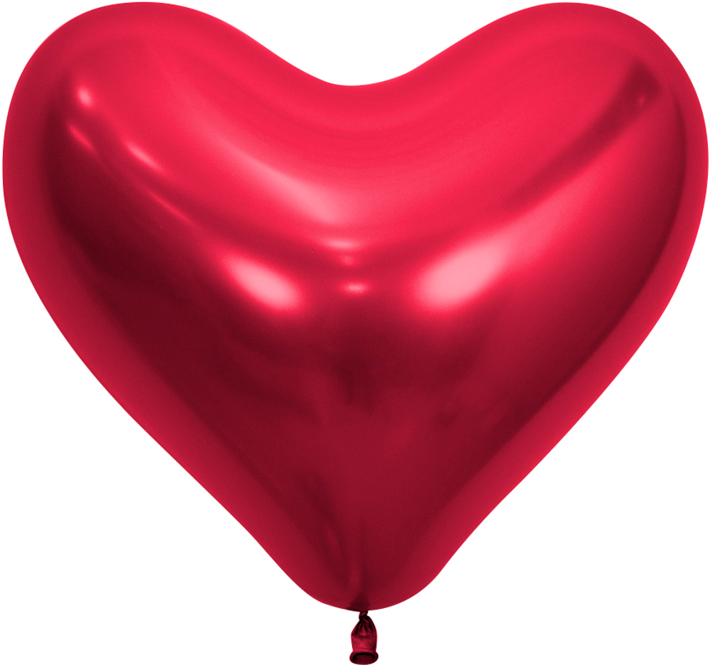 Шар Сердце красный хром