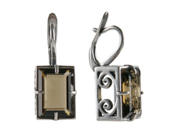 "Эпатаж" серьги в серебряном покрытии из коллекции "Подиум" от Jenavi с английским замком