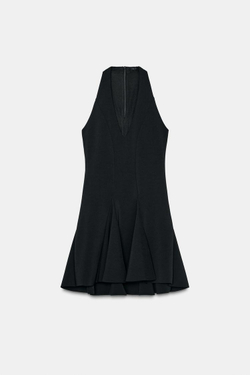 ZARA КОРОТКОЕ ПЛАТЬЕ С ЮБКОЙ ГОДЕ, ЧЕРНЫЙ