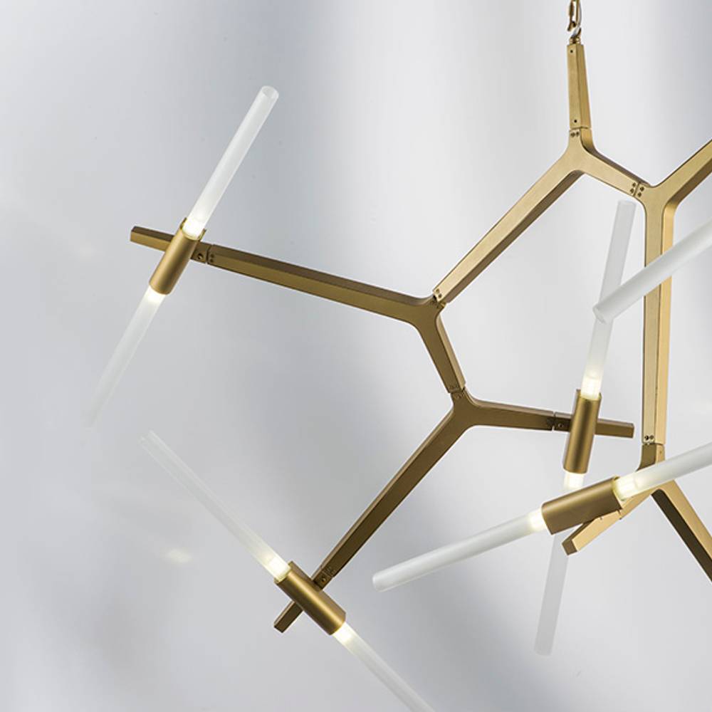 742143 Люстра STRUTTURA 14х6W (led) G9 ЗОЛОТО МАТОВЫЙ