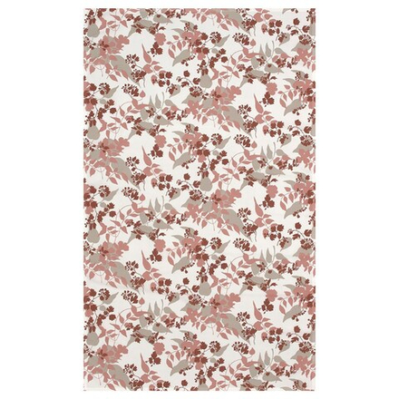 IKEA RINGBUK  (ИКЕА РИНГБУК)  -  Скатерть, белый беж/красный/листья, 145x320 см