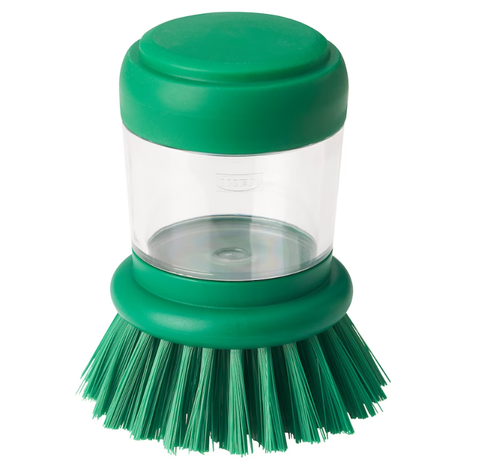 ВИДЕВЕКМАЛЬ VIDEVECKMAL Щетка для посуды с дозатором, зеленая