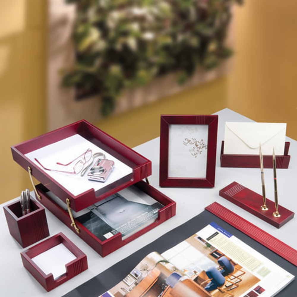 Набор настольный BESTAR "Osiris" из массива дерева (сепетир), 7 предметов, цвет "красное дерево", 236389