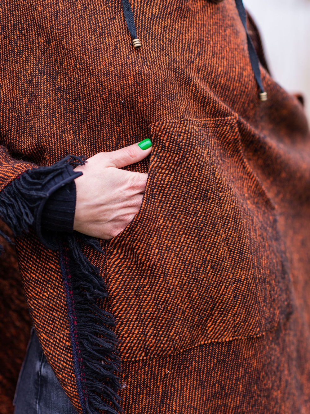 Пончо женское шерстяное