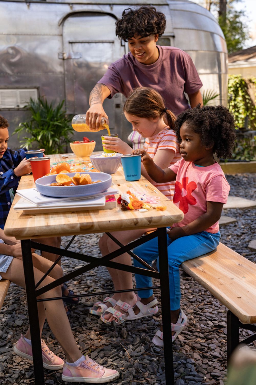 Набор одностенных стаканов Klean Kanteen Kid Cup 10oz (296 мл) Dragon Tails - 4 шт