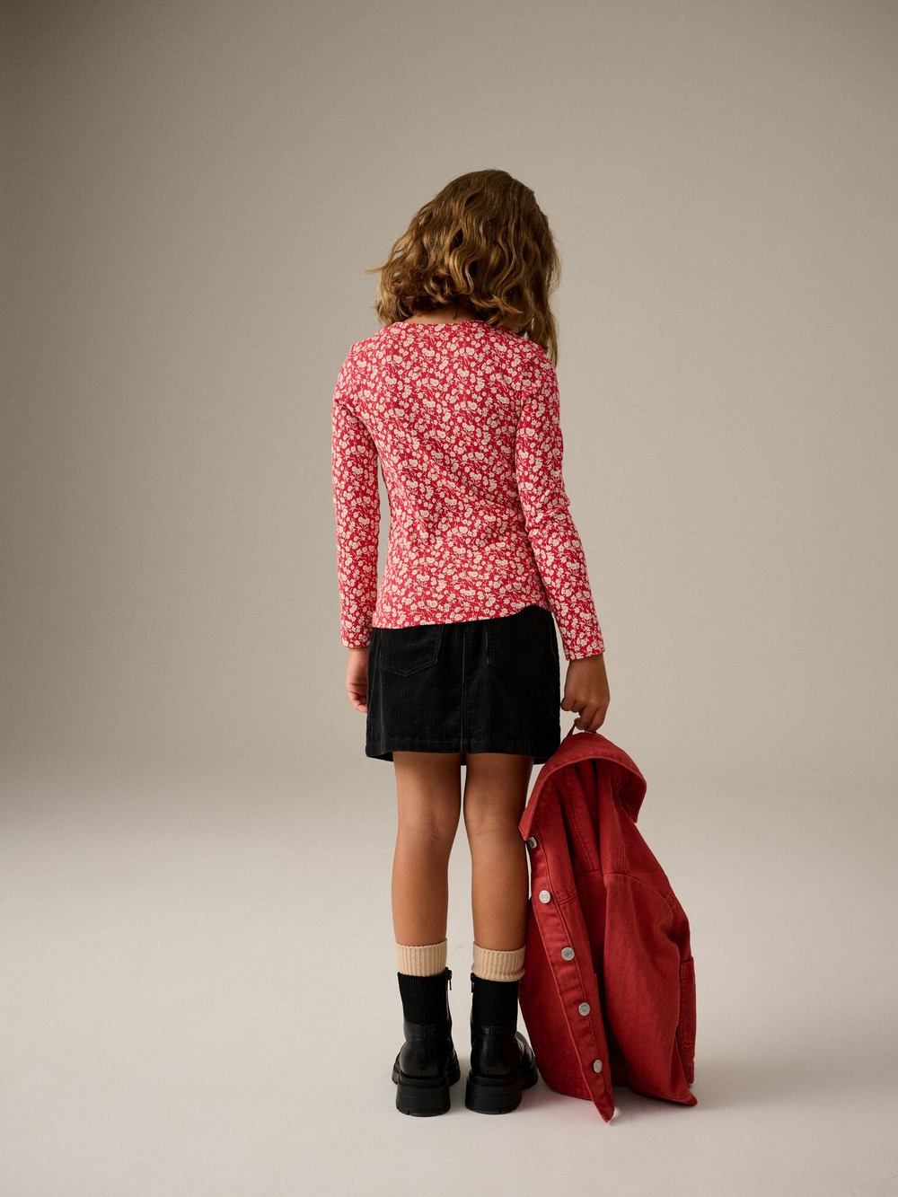 Лонгслив для девочки Next N94-121, 3 шт., Молочный, Красный