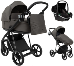 Детская коляска Roan Sol Luxury 3 в 1 с автокреслом Tutis Elo Black RSL/4051 Taupe/Nikiel