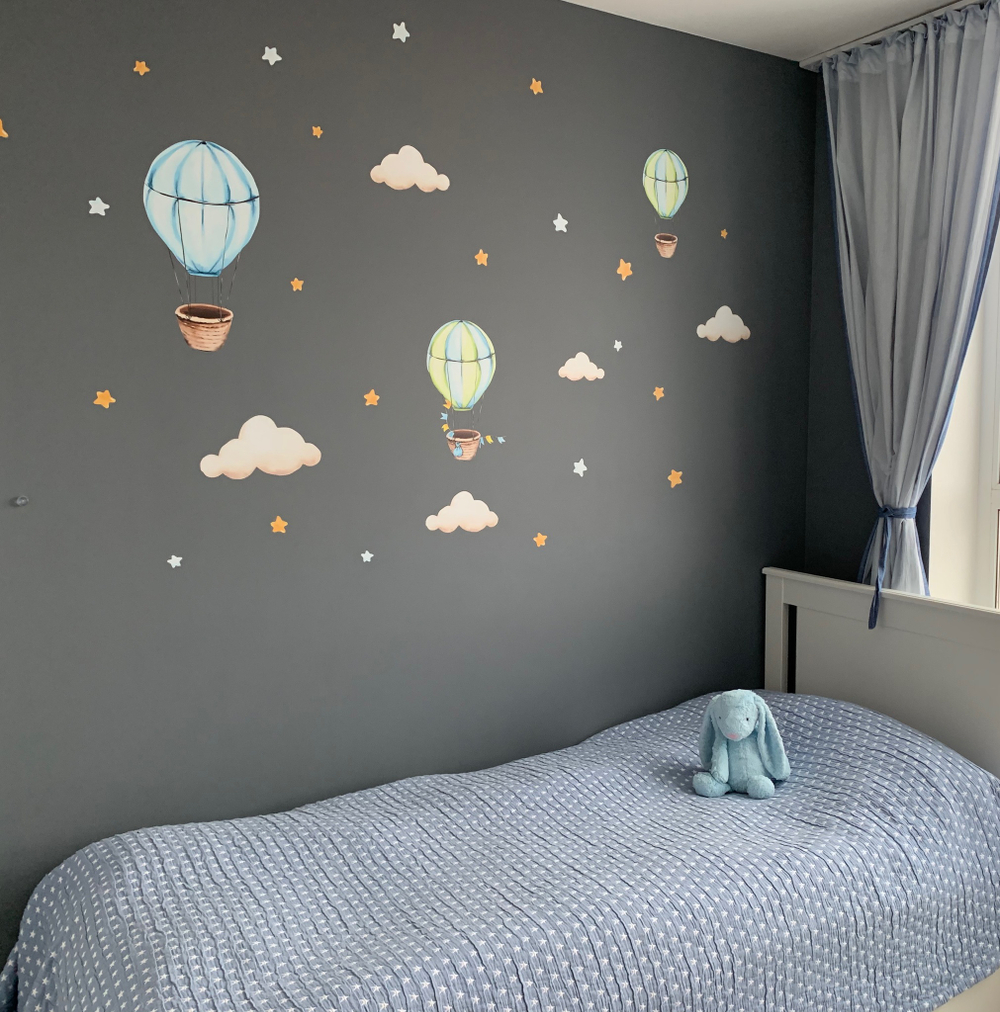 Стикеры ВОЗДУШНЫЕ ШАРЫ голубой сет