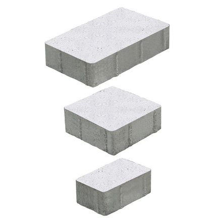 Тротуарная плитка СТАРЫЙ ГОРОД - Стоунмикс Белый, комплект из 3 видов плит