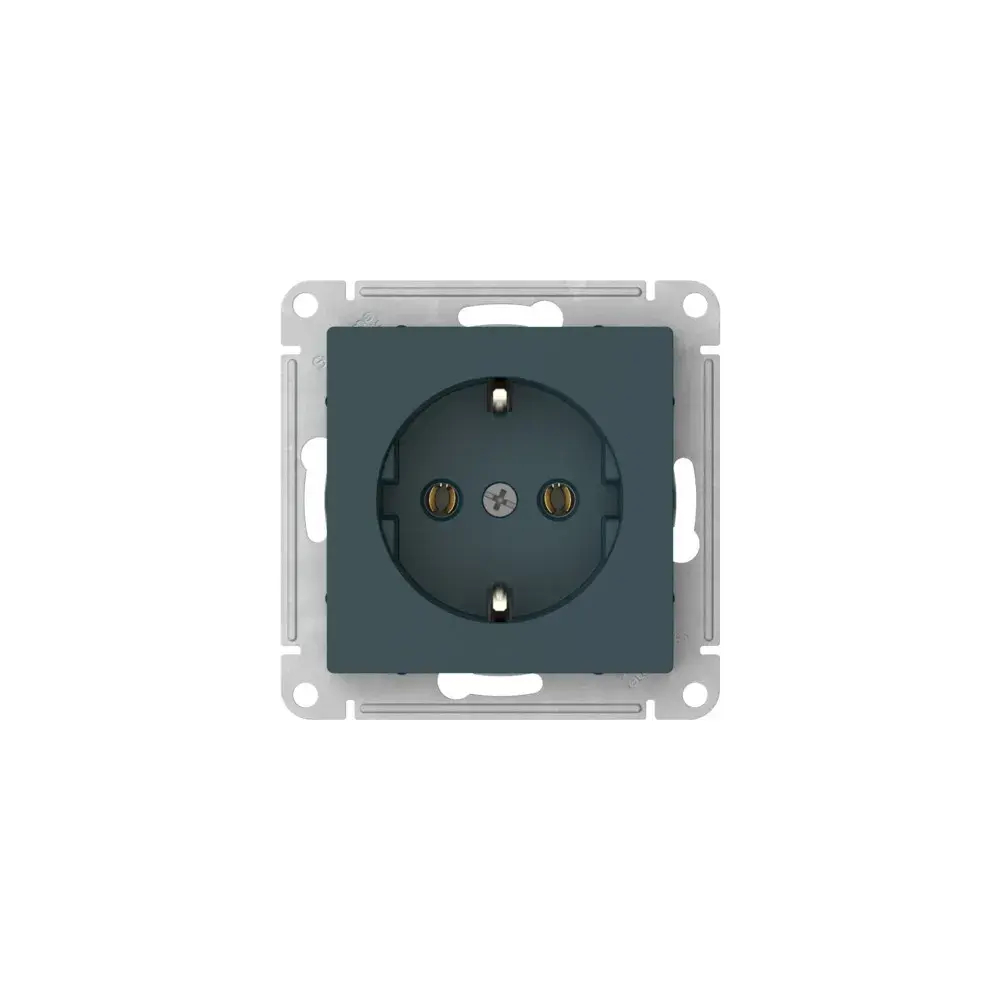 ATLASDESIGN РОЗЕТКА с заземлением без шторок, 16А, мех., быстрозажим. клем., ИЗУМРУД