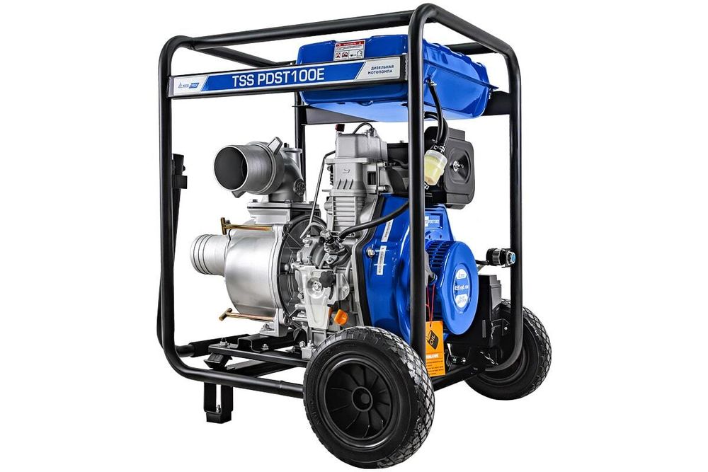 Мотопомпа дизельная TSS PDST100E - для грязной воды [100 мм | 90 м³/ч | 1500 л/мин]