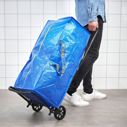 IKEA RULLEBÖR  (ИКЕА РУЛЛЕБÖР)  -  / FRAKTA Тележка с сумкой, черная/синяя