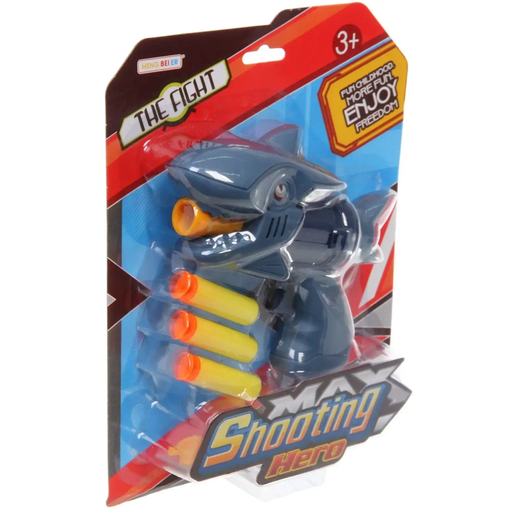 Пистолет «Акула» с мягкими пулями, 4 предмета, 16*21*4 см