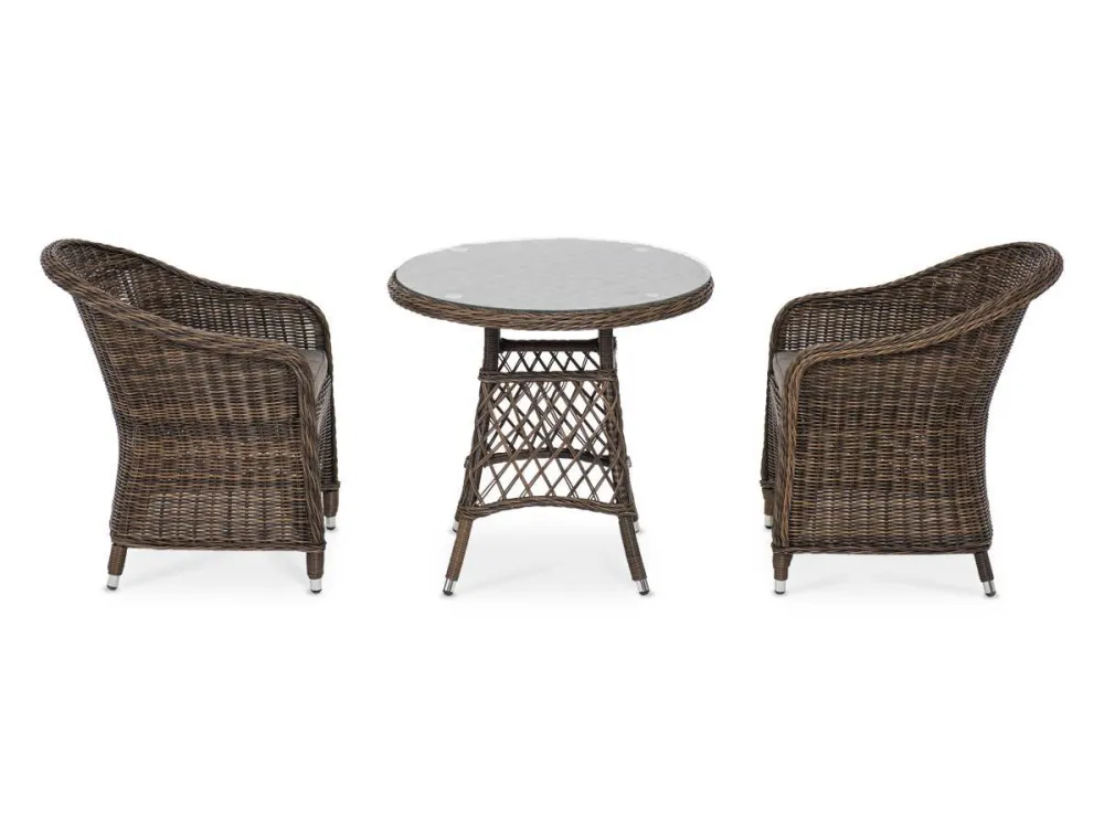 "Эспрессо-80 R" обеденная группа плетеная, цвет коричневый