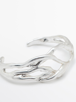 Massimo Dutti Металлический браслет в абстрактном стиле, серебряный