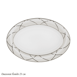 Lenardi 145-441 Овальное блюдо 23см PANDORA CREAM в под.уп.(х30)Костяной фарфор