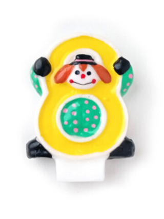 PAP STAR Свечи для торта  Клоун цифра-8,9,/ 8см