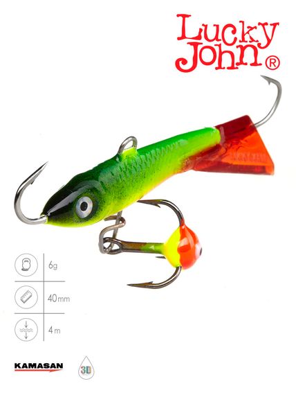 Балансир Lucky John CLASSIC 4 с тр. 40мм/26RT блистер